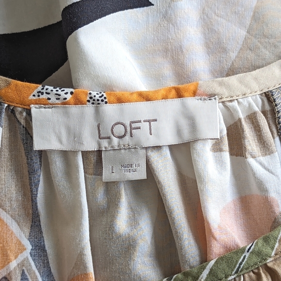 LOFT Paradise Tropical Print Flutter Sleeve Top - Picture 4 of 9